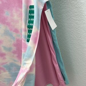 32 Degrees Kids Tie-Dye Long Sleeve Tee - Pink and Blue